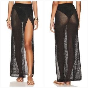 Superdown Keva Wrap Maxi Skirt in Black